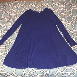 Old Navy Tall Long-sleeved Blue Swing Dress